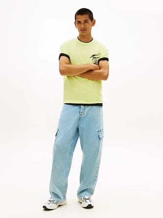 TJM REG CITY SIGN SS TEE EXT Erkek Yeşil T-Shirt - DM0DM22553