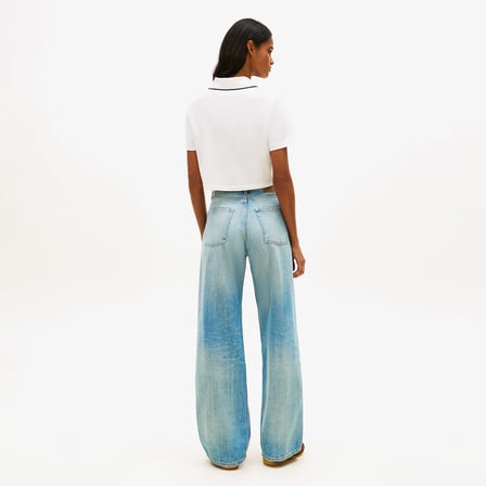 Tommy Hilfiger Cropped Short Sleeve Kadın Beyaz Polo