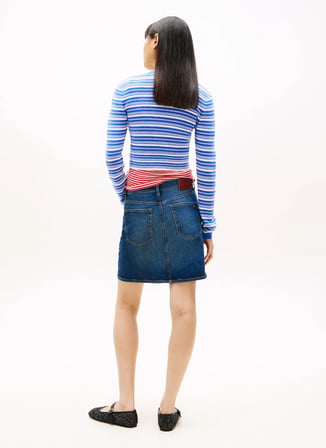 Tommy Jeans Lacivert Kadın Denim Etek MOM UH SKIRT BJ8155