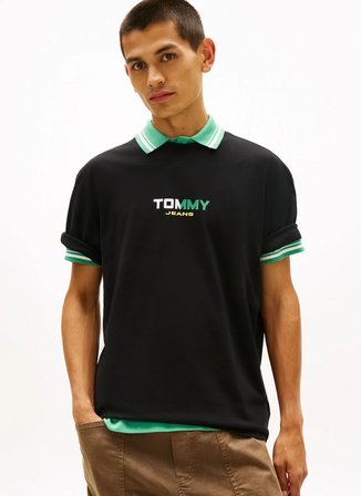 Tommy Jeans Siyah Erkek Regular Fit Baskılı T-Shirt DM0DM22534BDS Siyah T-Shirt