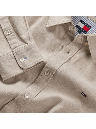 TJM REG LINEN BLEND SHIRT EXT Erkek Bej UK Gömlek - DM0DM22761