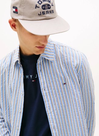 Tommy Jeans Mavi Erkek Regular Fit Çizgili Gömlek DM0DM22785C38 Mavi Gömlek