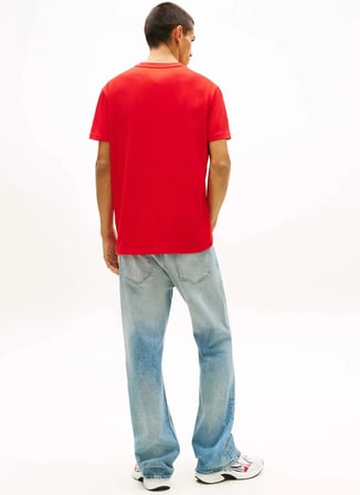 Tommy Jeans Kırmızı Erkek Regular Fit Baskılı T-Shirt DM0DM22539XL8 Kırmızı T-Shirt