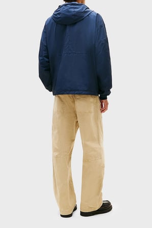 Tommy Jeans Oversize Fit Logolu Kapüşon Yaka Mont Erkek MONT DM0DM22736 C1G LACİVERT