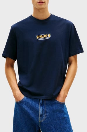 Tommy Jeans Logolu Pamuklu Regular Fit Bisiklet Yaka T Shirt Erkek T SHİRT DM0DM22546 C1G LACİVERT