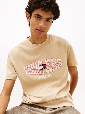 TJM REG LA WAVING FLAG EXT Erkek Bej T-Shirt - DM0DM22520
