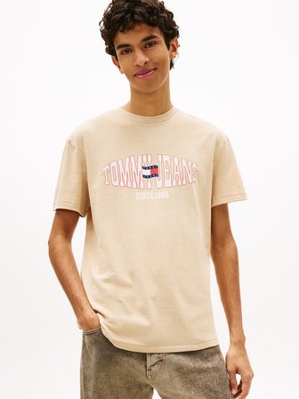 TJM REG LA WAVING FLAG EXT Erkek Bej T-Shirt - DM0DM22520