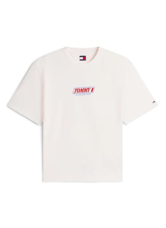 Tommy Jeans Beyaz Erkek Regular Fit Baskılı T-Shirt DM0DM22546YBH Beyaz T-Shirt
