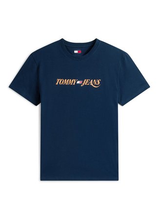 Tommy Jeans Lacivert Erkek Regular Fit Baskılı T-Shirt DM0DM22548C1G Lacivert T-Shirt