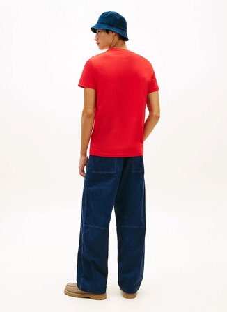 Tommy Jeans Kırmızı Erkek Regular Fit Baskılı T-Shirt DM0DM22538XL8 Kırmızı T-Shirt