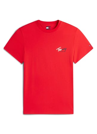 Tommy Jeans Kırmızı Erkek Regular Fit Baskılı T-Shirt DM0DM22538XL8 Kırmızı T-Shirt