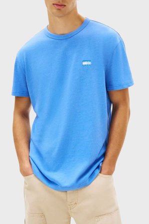 Tommy Jeans Pamuk Karışımlı Regular Fit Bisiklet Yaka T Shirt Erkek T SHİRT DM0DM22667 C38 MAVİ