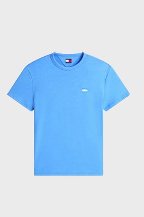 Tommy Jeans Pamuk Karışımlı Regular Fit Bisiklet Yaka T Shirt Erkek T SHİRT DM0DM22667 C38 MAVİ