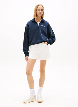 Tommy Jeans Beyaz Kadın Denim Şort MOM SHORT BJ4199