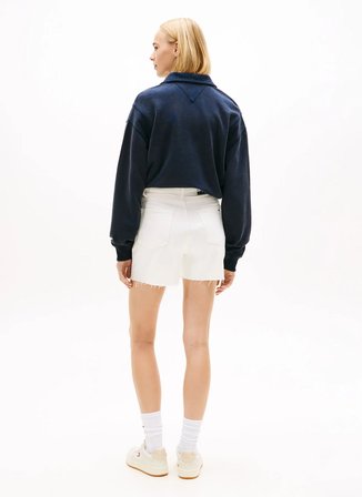 Tommy Jeans Beyaz Kadın Denim Şort MOM SHORT BJ4199