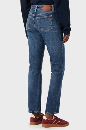 Tommy Jeans Yüksek Bel Pamuklu Wide Leg Jeans Kadın KOT PANTOLON DW0DW23019 1BK MAVİ