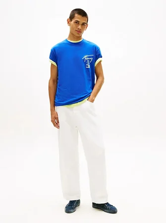 TJM REG CITY SIGN SS TEE EXT Erkek Mavi T-Shirt - DM0DM22553