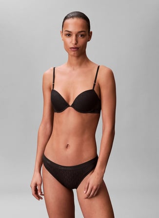 Calvin Klein Siyah Kadın Balenli Sütyen LV00QF8872 CK WOMEN