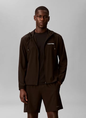Calvin Klein Jeans Siyah Erkek Kapüşonlu Normal Fit Baskılı Ceket LVGMS6J400UB1 Siyah Ceket