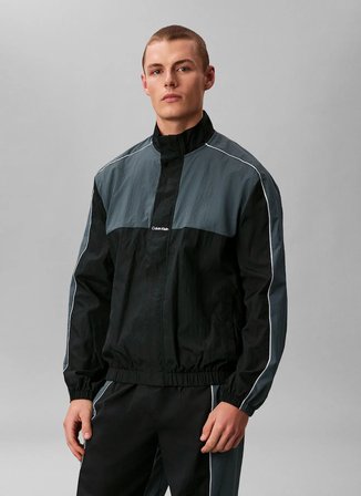 Calvin Klein Jeans Siyah Erkek Dik Rahat Blok Ceket LVGMS6J402ZGU Siyah Ceket