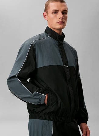 Calvin Klein Jeans Siyah Erkek Dik Rahat Blok Ceket LVGMS6J402ZGU Siyah Ceket