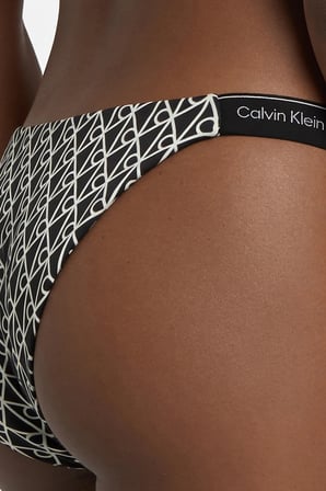 Calvin Klein Logolu Bikini Altı LV00Q6120632N Bayan BİKİNİ ALTI LV00Q61206 32N SİYAH-BEYAZ