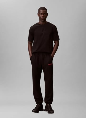 Calvin Klein Jeans Siyah Erkek Rahat Baskılı Sweatpant LVGMF5P7053IT Siyah Eşofman Altı