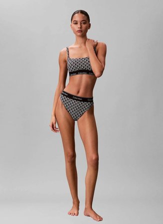 Calvin Klein Siyah Kadın Bikini Üst SQUARE NECK BRALETTE