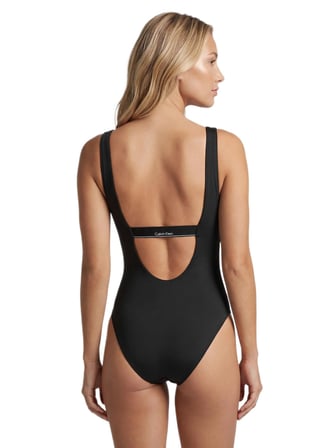 Calvin Klein Kadın Siyah Sırt Dekolteli Mayo LV00Q61205
