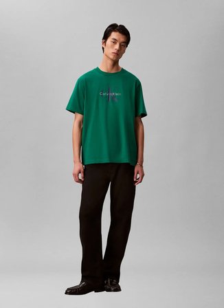Calvin Klein Jeans Yeşil Erkek Standart Baskılı T-Shirt LV04RB862GL4G Yeşil T-Shirt
