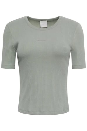 HS VARIGATED RIB NAN, PEZ Yeşil Kadın T-Shirt