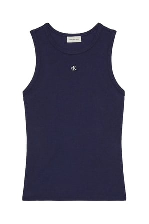 SL MONOGRAM PATCH WA Lacivert Kadın Kolsuz Tişört