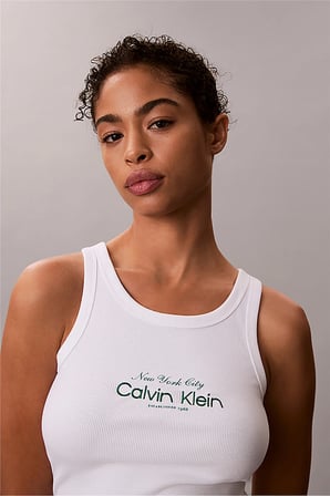 Kadın Rib Örgü Grafik Detaylı Tank Top