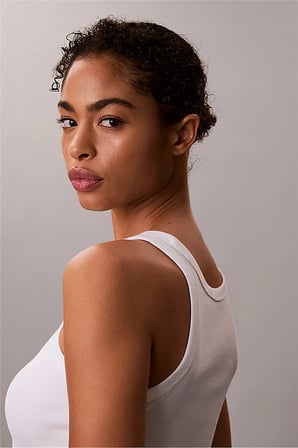 Kadın Rib Örgü Grafik Detaylı Tank Top