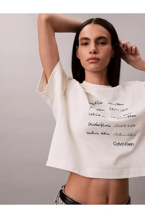 Kadın SS Boxy Fit Grafik Detaylı Crop T-shirt