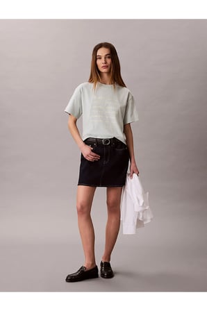 Kadın SS Boxy Fit Grafik Detaylı Crop T-shirt