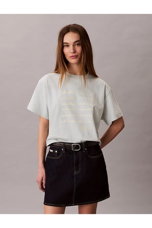 Kadın SS Boxy Fit Grafik Detaylı Crop T-shirt