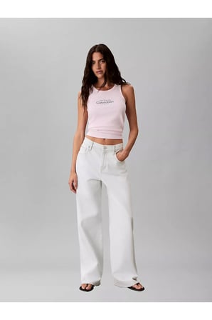 Kadın Rib Örgü Grafik Detaylı Tank Top