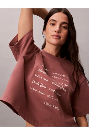 Kadın SS Boxy Fit Grafik Detaylı Crop T-shirt