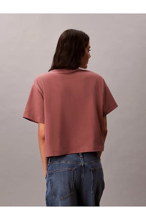 Kadın SS Boxy Fit Grafik Detaylı Crop T-shirt