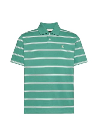 Calvin Klein Jeans Yeşil Erkek Standart Fit Çizgili Polo T-Shirt LV04RF274GVFL Yeşil Polo T-Shirt
