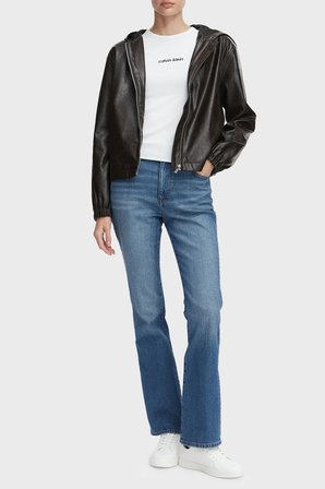 Calvin Klein Pamuklu Skinny Bootcut Fit Yüksek Bel Jeans LV047F666GQ0P Bayan KOT PANTOLON LV047F666G Q0P MAVİ