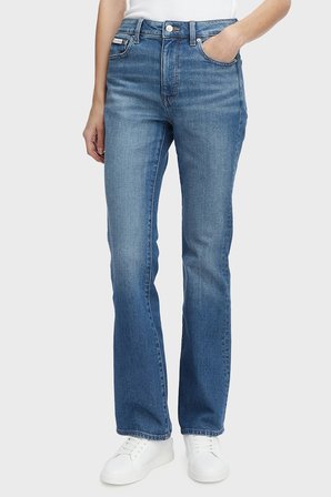 Calvin Klein Pamuklu Skinny Bootcut Fit Yüksek Bel Jeans LV047F666GQ0P Bayan KOT PANTOLON LV047F666G Q0P MAVİ