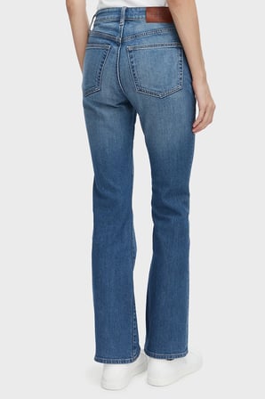 Calvin Klein Pamuklu Skinny Bootcut Fit Yüksek Bel Jeans LV047F666GQ0P Bayan KOT PANTOLON LV047F666G Q0P MAVİ