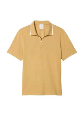 Calvin Klein Kahve Erkek Polo T-Shirt LV04LF214GRM6_SS TIPPED ZIP PIQUE P