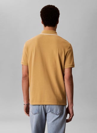 Calvin Klein Kahve Erkek Polo T-Shirt LV04LF214GRM6_SS TIPPED ZIP PIQUE P