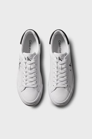 Calvin Klein Deri Logolu Sneaker Ayakkabı HW0HW03159YAF Kadın AYAKKABI HW0HW03159 YAF BEYAZ