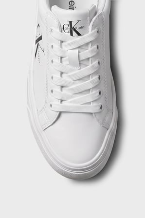 Calvin Klein Deri Logolu Sneaker Ayakkabı HW0HW03159YAF Kadın AYAKKABI HW0HW03159 YAF BEYAZ