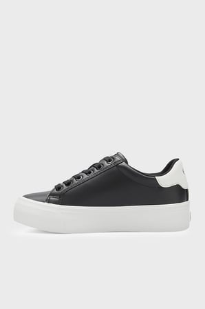 Calvin Klein Deri Logolu Sneaker Ayakkabı HW0HW03159BDS Kadın AYAKKABI HW0HW03159 BDS SİYAH