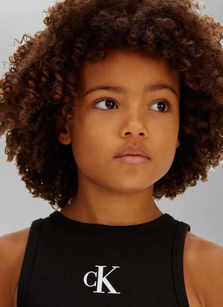 Calvin Klein Siyah Kız Çocuk Baskılı T-Shirt LVCKSJB10GBEH